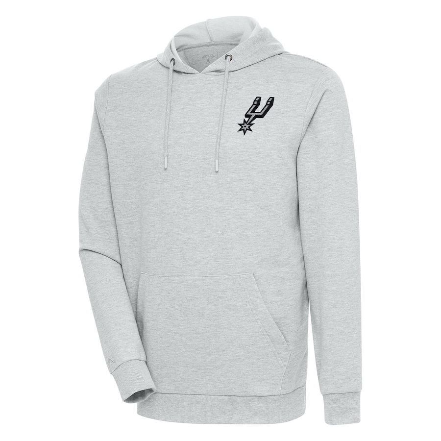 Men's San Antonio Spurs Antigua Heather Gray Action Pullover Hoodie