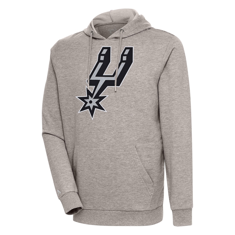 Men's San Antonio Spurs Antigua Oatmeal Action Pullover Hoodie Men's San Antonio Spurs Antigua Oatmeal Action Pullover Hoodie