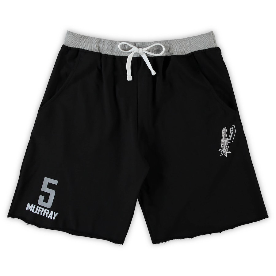Men's San Antonio Spurs Dejounte Murray Black Big & Tall French Terry Name & Number Shorts