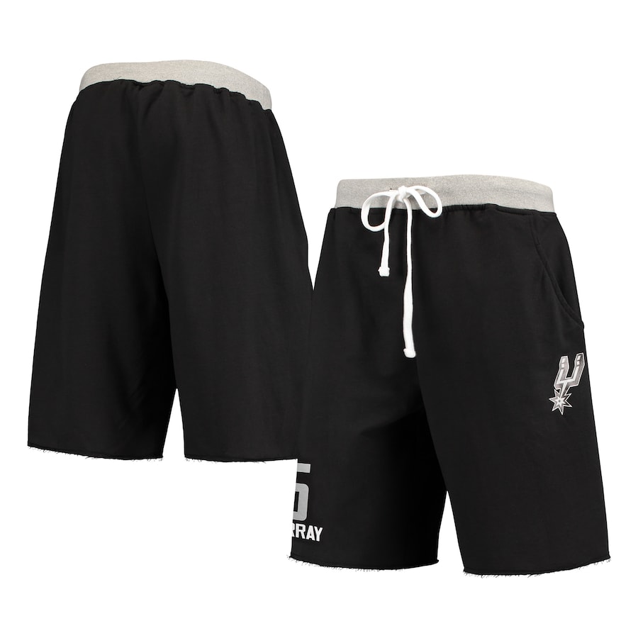 Men's San Antonio Spurs Dejounte Murray Black Name & Number French Terry Shorts