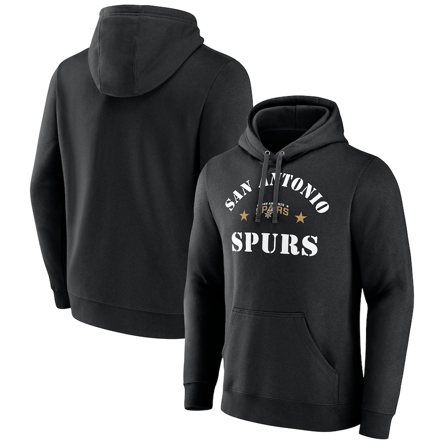 Men's San Antonio Spurs Black 2022 Hoops For Troops Training Pullover Hoodie Men's San Antonio Spurs Black 2022 Hoops For Troops Training Pullover Hoodie