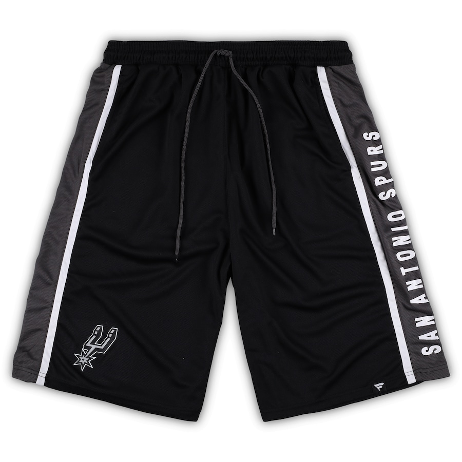 Men's San Antonio Spurs Black Big & Tall Referee Iconic Mesh Shorts
