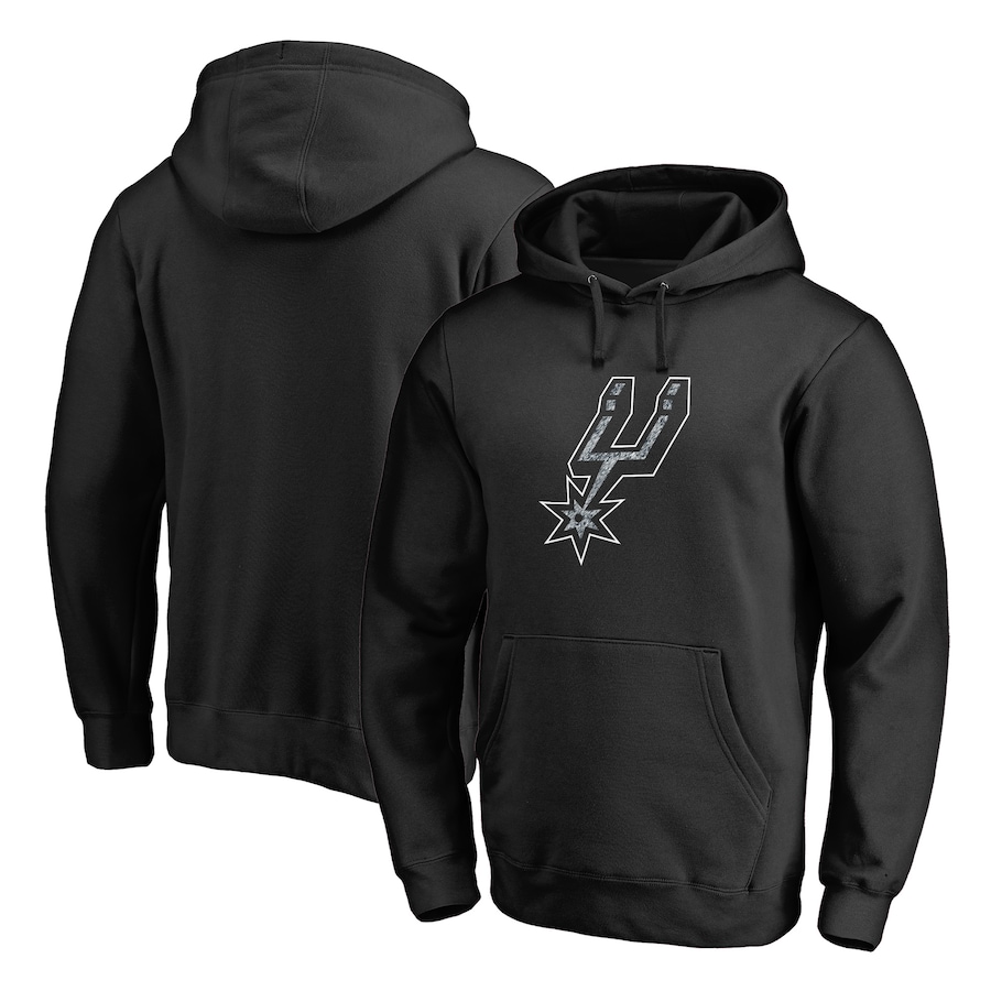 Men's San Antonio Spurs Black Static Logo Pullover Hoodie Men's San Antonio Spurs Black Static Logo Pullover Hoodie