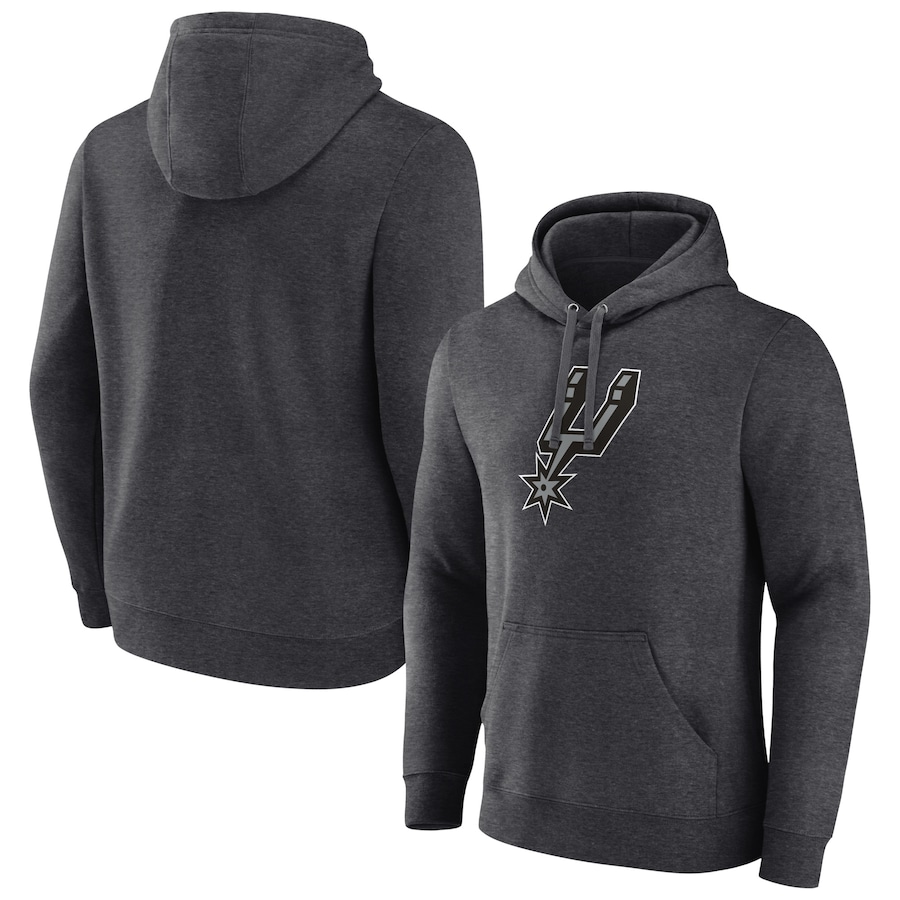 Men's San Antonio Spurs Charcoal Logo Pullover Hoodie Men's San Antonio Spurs Charcoal Logo Pullover Hoodie