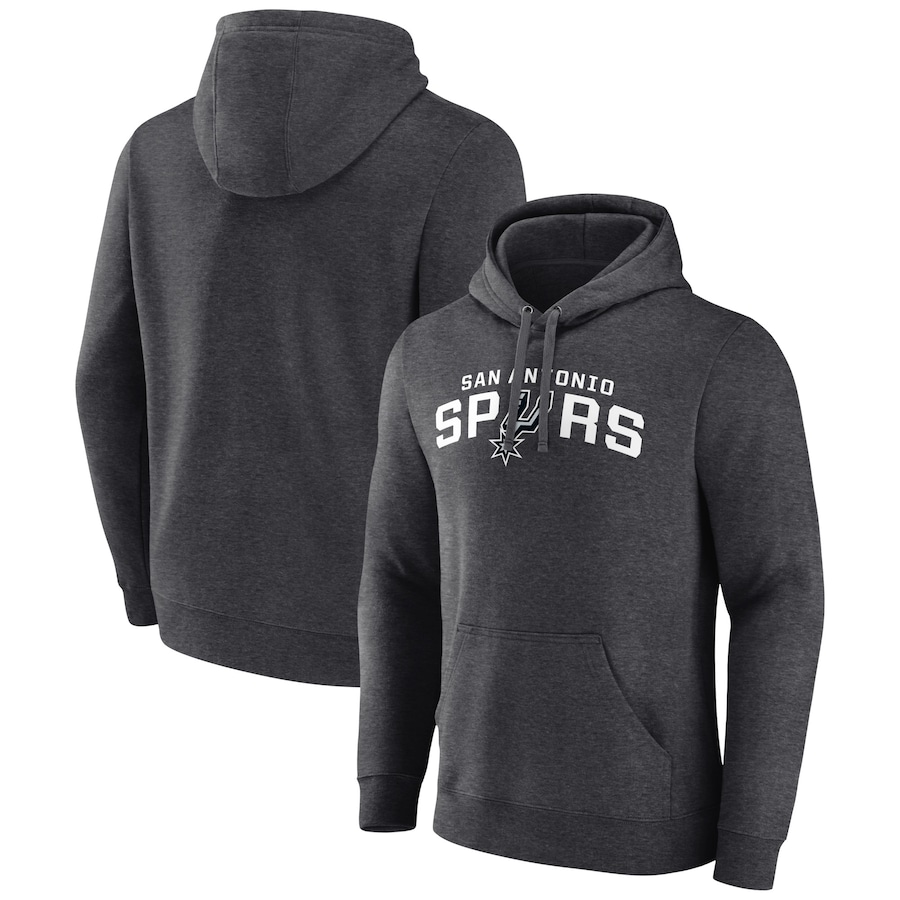Men's San Antonio Spurs Charcoal Wordmark Team Pullover Hoodie Men's San Antonio Spurs Charcoal Wordmark Team Pullover Hoodie