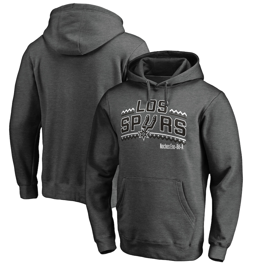 Men's San Antonio Spurs Heather Gray Noches Ene-Be-A Pullover Hoodie Men's San Antonio Spurs Heather Gray Noches Ene-Be-A Pullover Hoodie