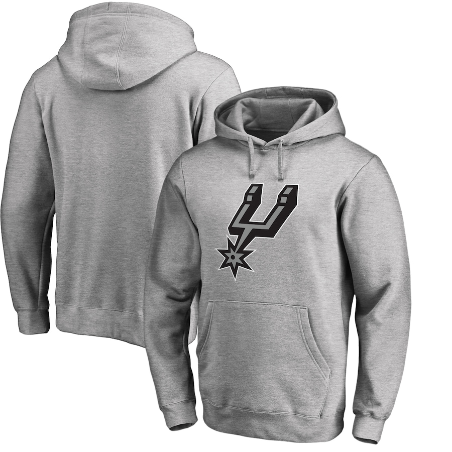 Men's San Antonio Spurs Heather Gray Primary Logo Pullover Hoodie Men's San Antonio Spurs Heather Gray Primary Logo Pullover Hoodie