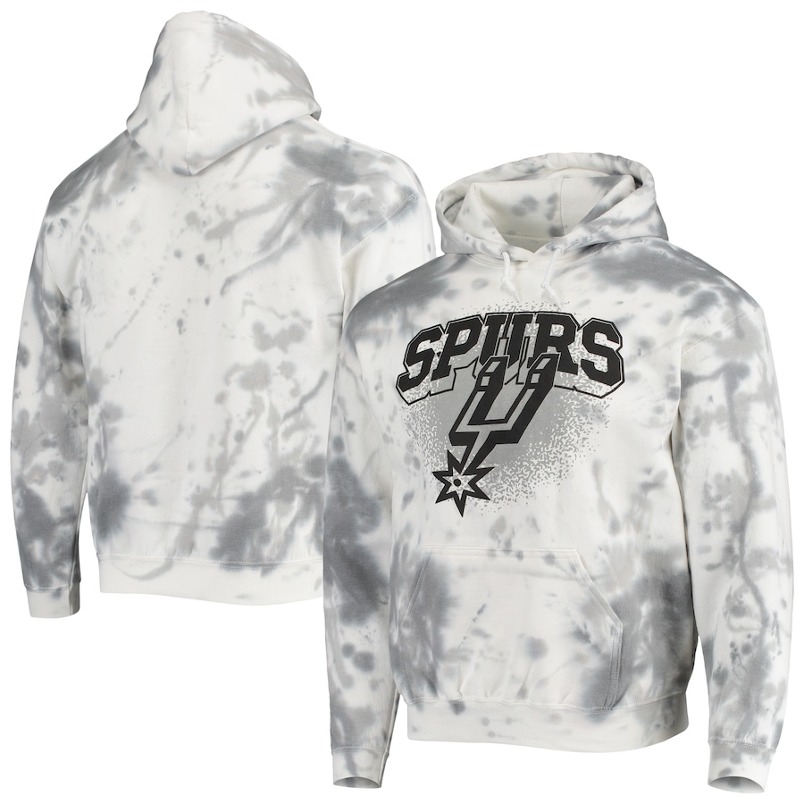Men's San Antonio Spurs Junk Food Cream Tie-Dye Pullover Hoodie Men's San Antonio Spurs Junk Food Cream Tie-Dye Pullover Hoodie