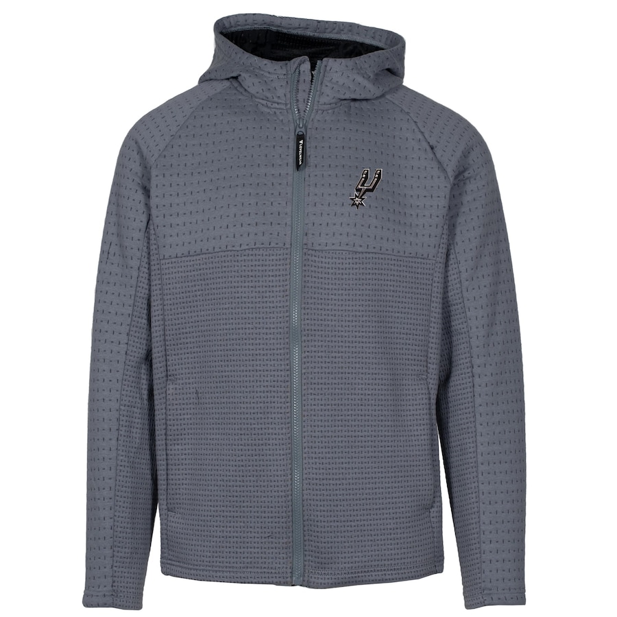 Men's San Antonio Spurs Levelwear Gray Durham Insignia Full-Zip Hoodie Men's San Antonio Spurs Levelwear Gray Durham Insignia Full-Zip Hoodie