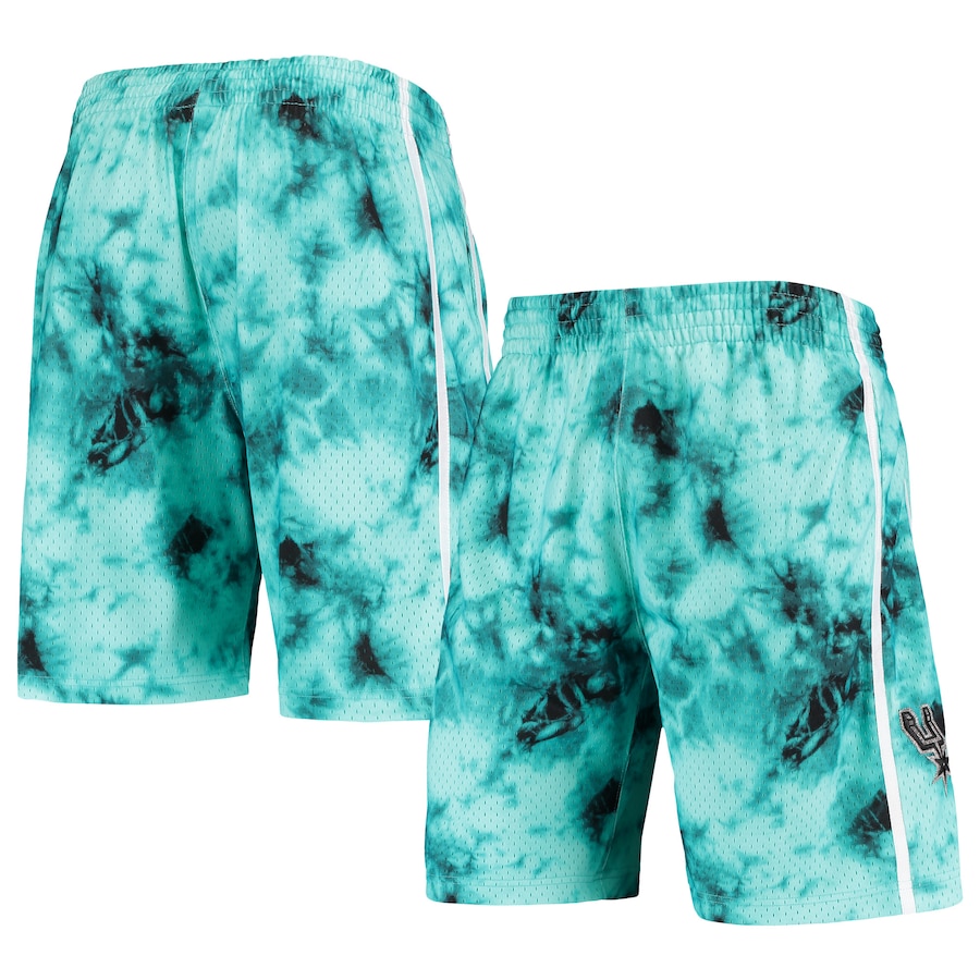 Men's San Antonio Spurs Mitchell & Ness Teal Hardwood Classics 1998 Galaxy Swingman Shorts Men's San Antonio Spurs Mitchell & Ness Teal Hardwood Classics 1998 Galaxy Swingman Shorts