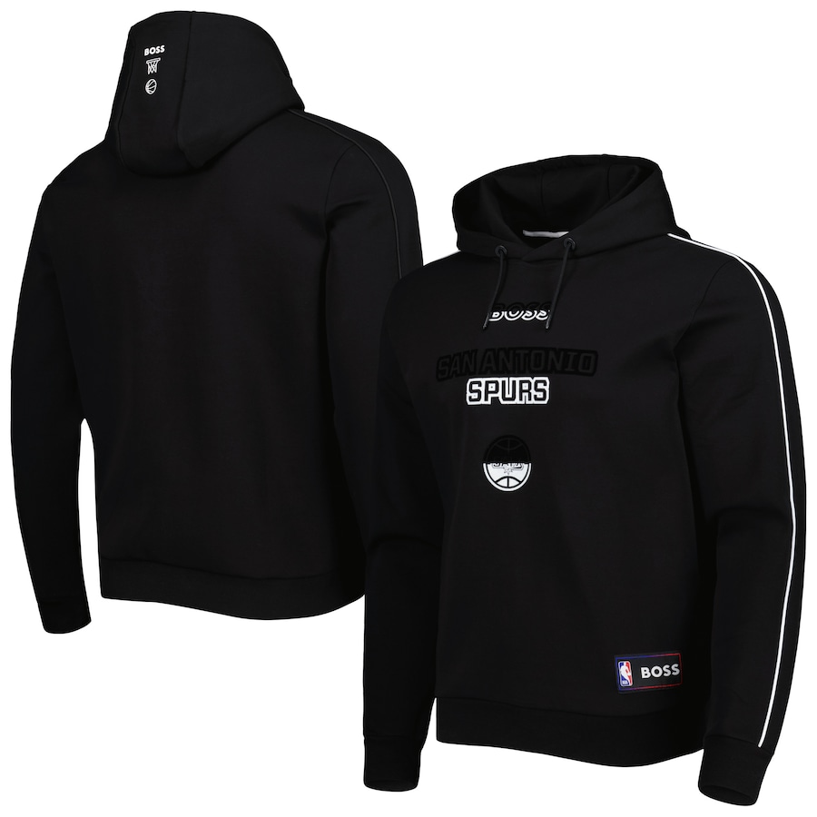 Men's San Antonio Spurs NBA x Hugo Boss Black Team Bounce Tri-Blend Pullover Hoodie Men's San Antonio Spurs NBA x Hugo Boss Black Team Bounce Tri-Blend Pullover Hoodie