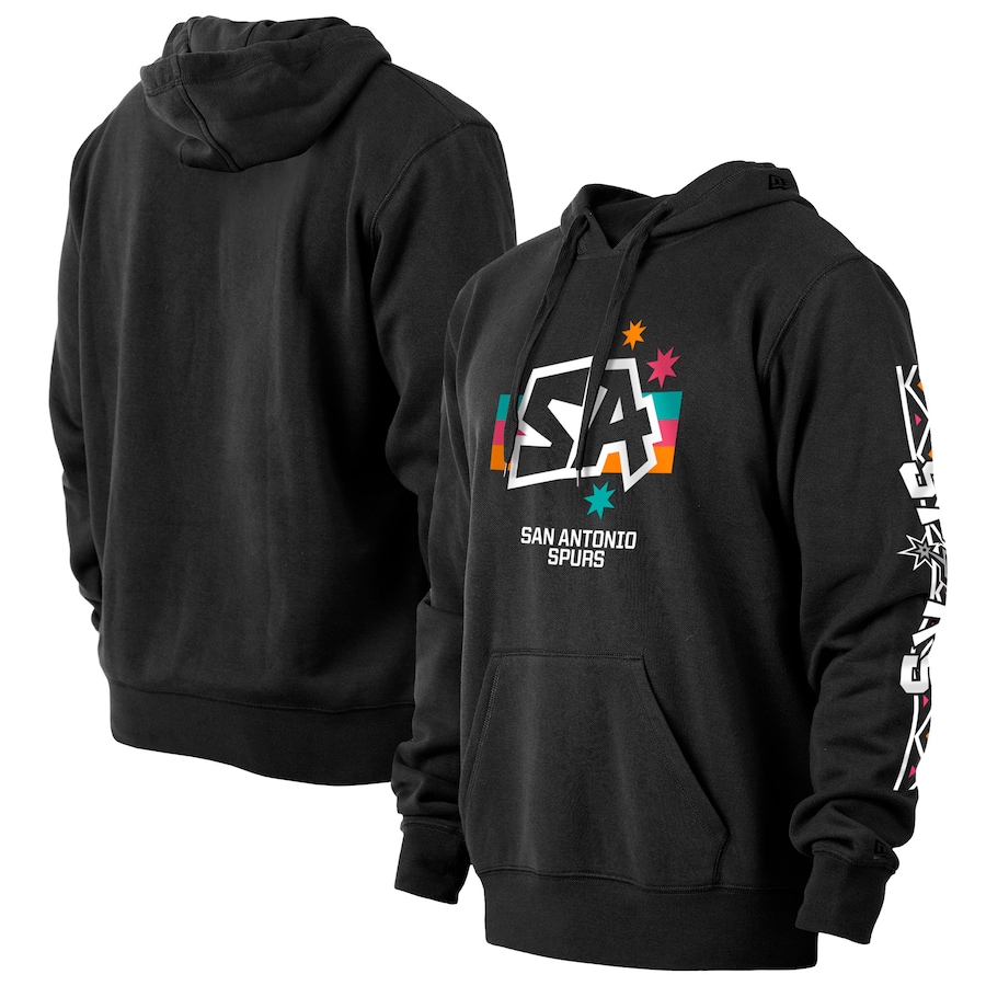 Men's San Antonio Spurs New Era Black 2022/23 City Edition Big & Tall Pullover Hoodie Men's San Antonio Spurs New Era Black 2022/23 City Edition Big & Tall Pullover Hoodie