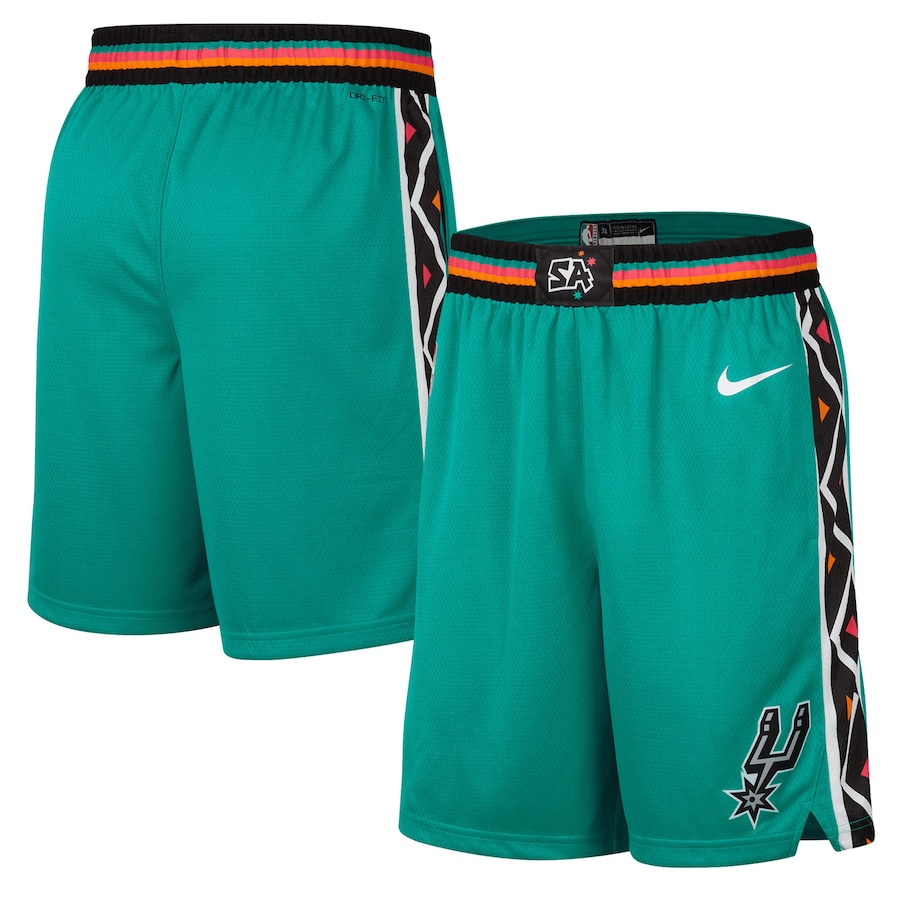 Men's San Antonio Spurs NBA Turquoise 2022/23 City Edition Swingman Shorts