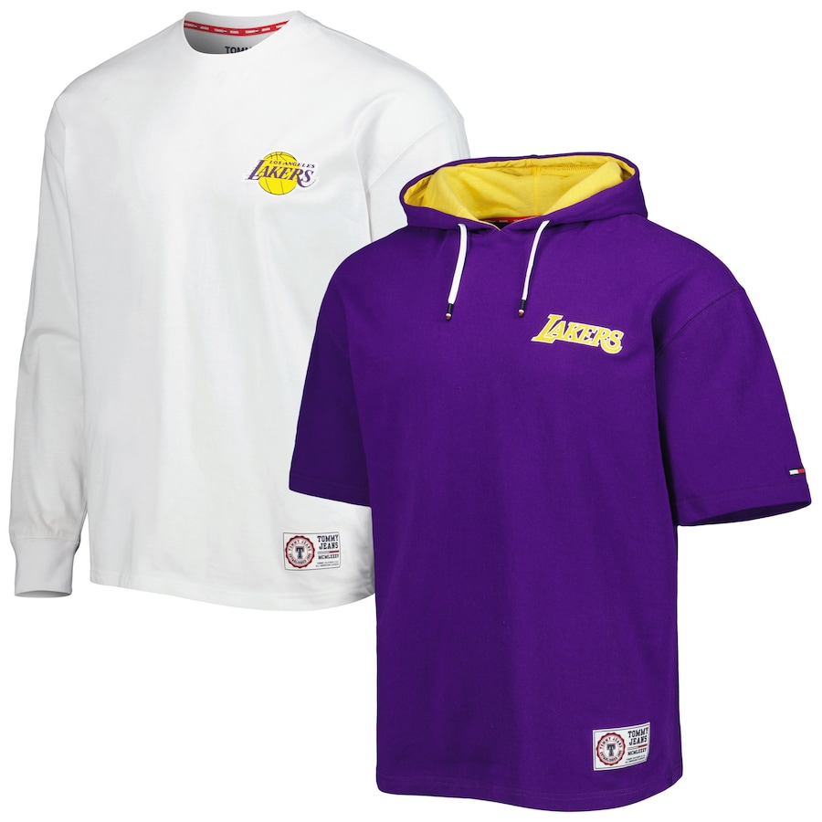 Men's Tommy Jeans Purple/White Los Angeles Lakers Matthew 2 In 1 T-Shirt & Hoodie Combo Set Men's Tommy Jeans Purple/White Los Angeles Lakers Matthew 2 In 1 T-Shirt & Hoodie Combo Set