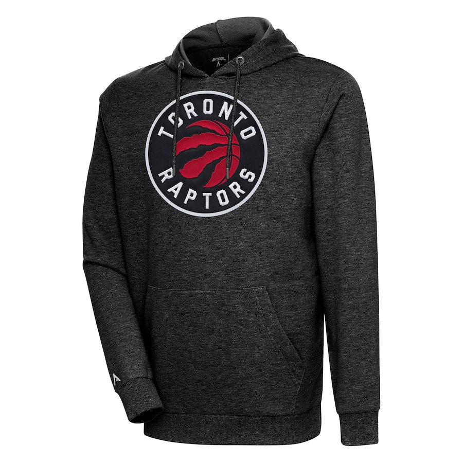 Men's Toronto Raptors Antigua Heather Black Action Pullover Hoodie