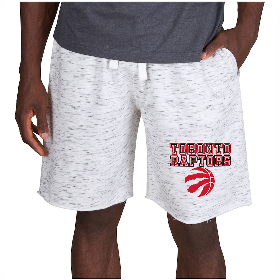 Men's Toronto Raptors Concepts Sport White/Charcoal Alley Fleece Shorts Men's Toronto Raptors Concepts Sport White/Charcoal Alley Fleece Shorts