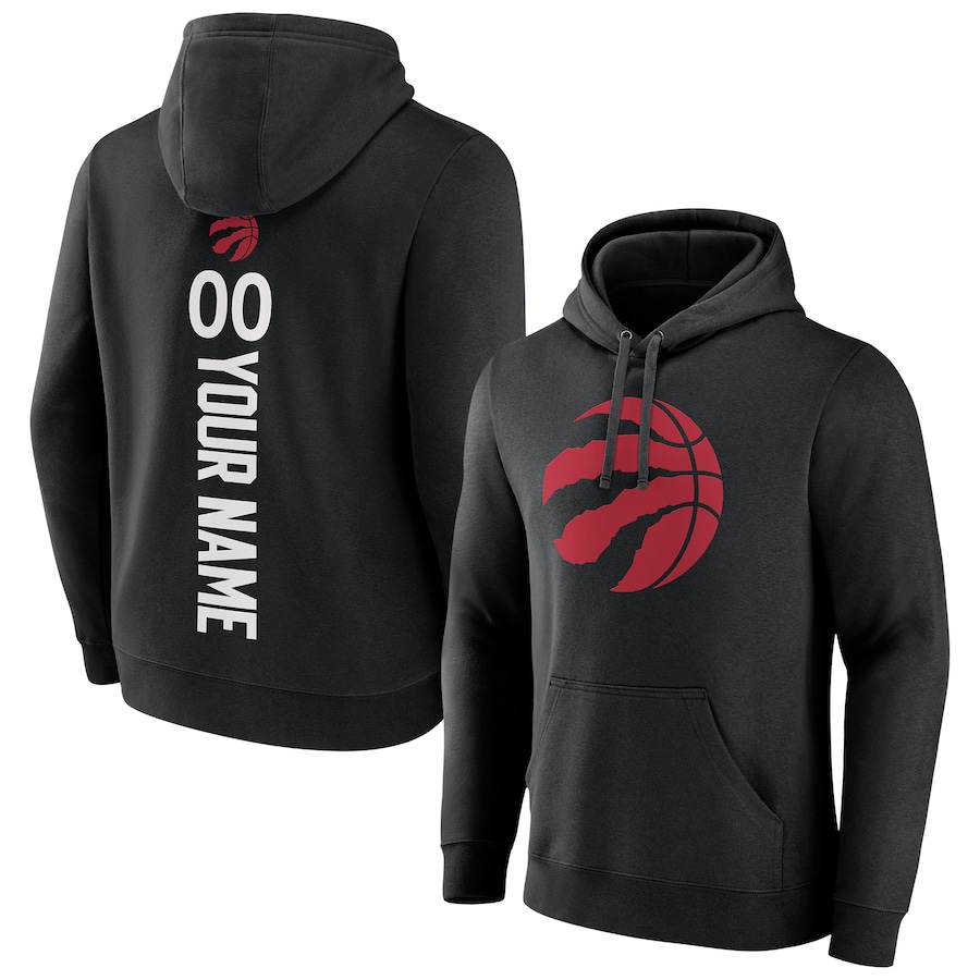 Men's Customize Toronto Raptors Black Playmaker Personalized Name & Number Pullover Hoodie