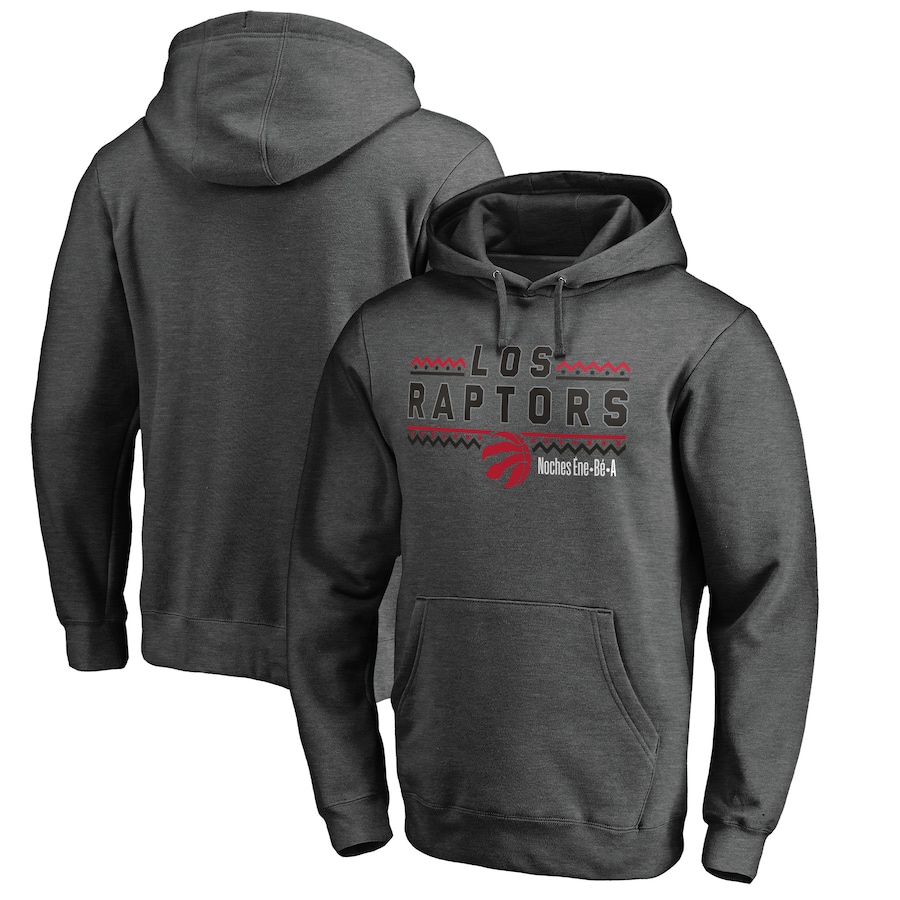 Men's Toronto Raptors Heather Gray Noches Ene-Be-A Pullover Hoodie Men's Toronto Raptors Heather Gray Noches Ene-Be-A Pullover Hoodie