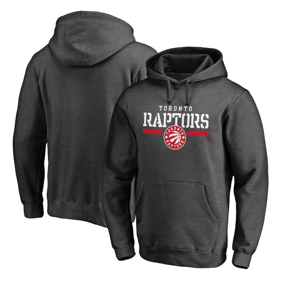 Men's Toronto Raptors Heathered Gray Hoops For Troops Pullover Hoodie
