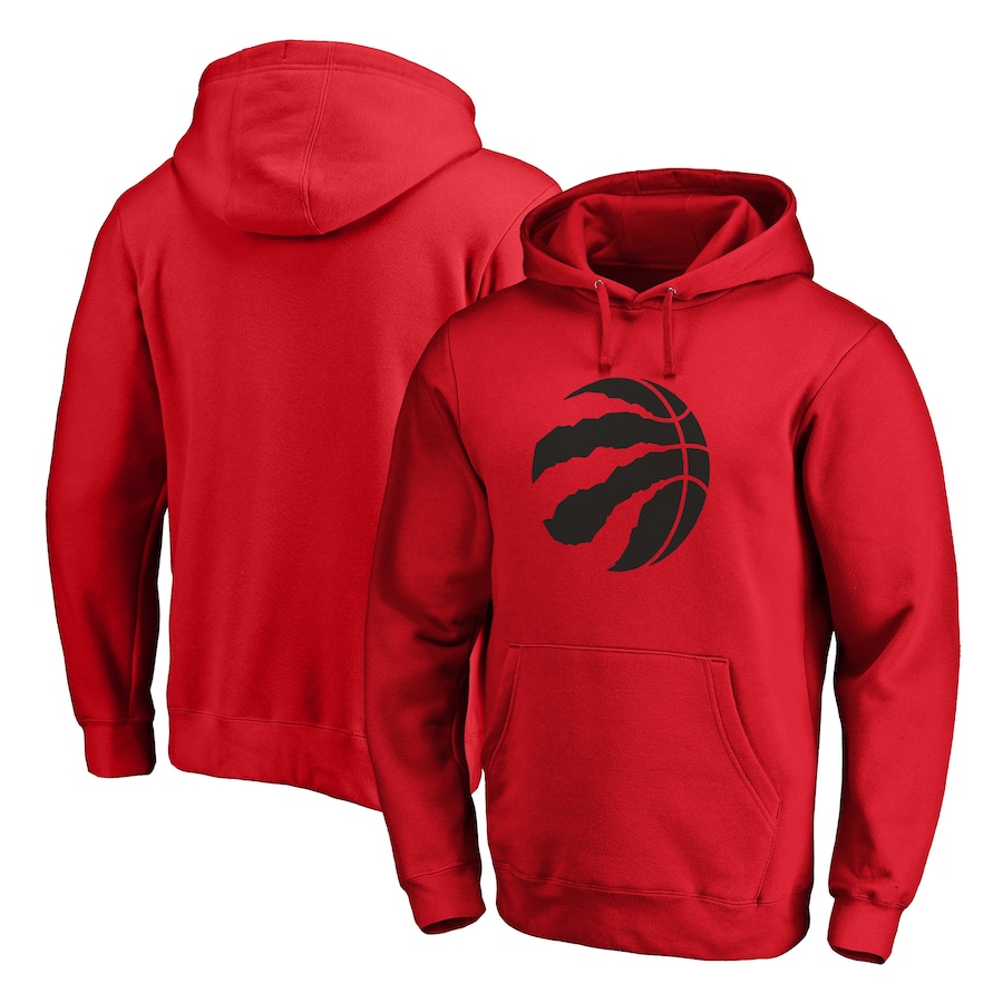 Men's Toronto Raptors Red Icon Primary Logo Fitted Pullover Hoodie