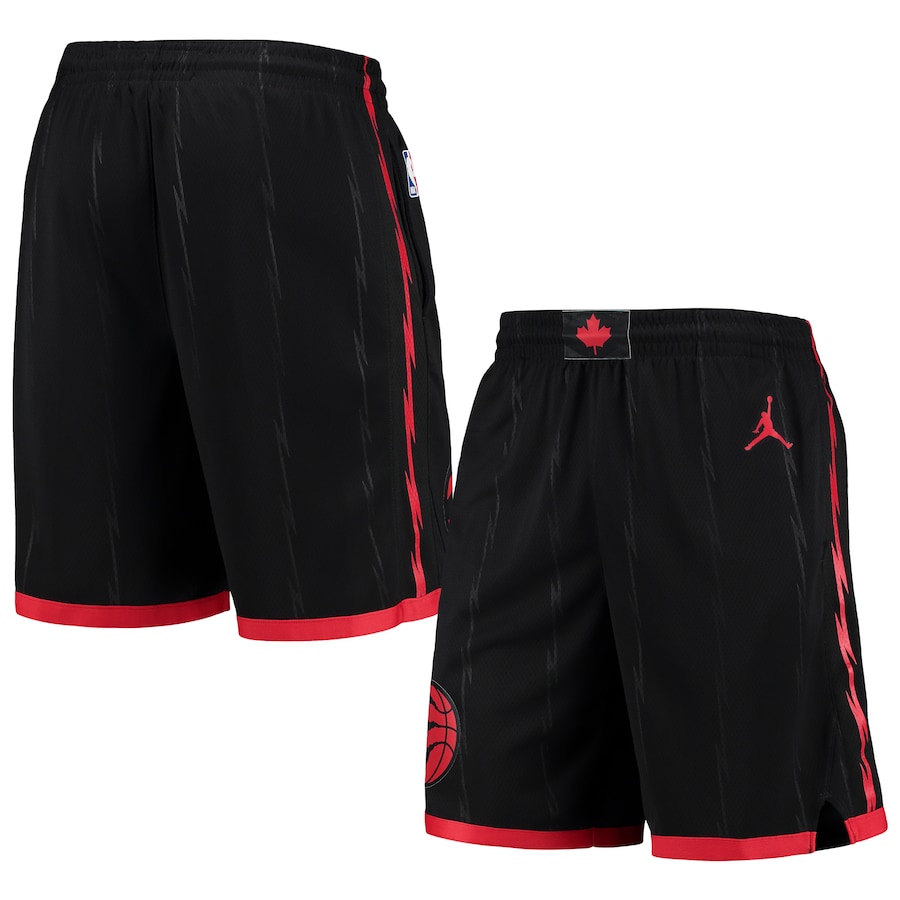 Men's Toronto Raptors Jordan Brand Black/Red 2020/21 Association Edition Performance Swingman Shorts Men's Toronto Raptors Jordan Brand Black/Red 2020/21 Association Edition Performance Swingman Shorts