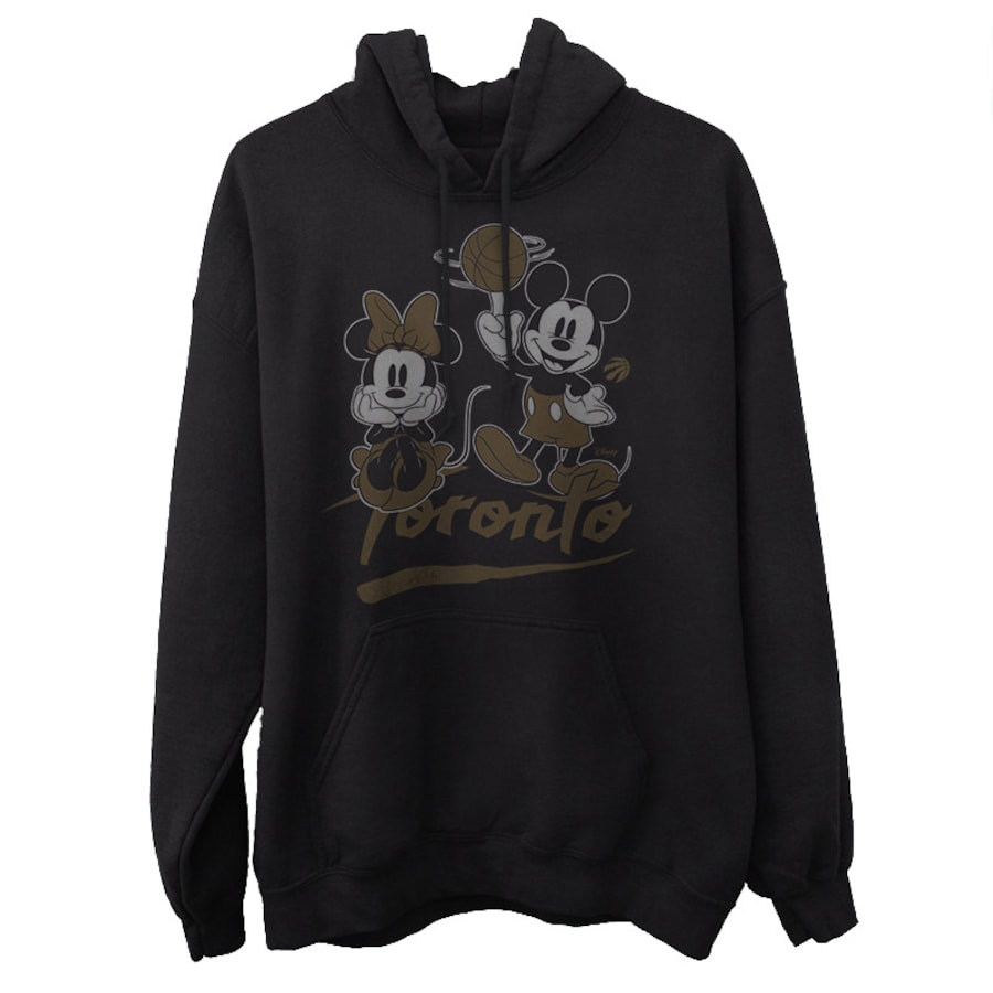 Men's Toronto Raptors Junk Food Black Disney Mickey & Minnie 2020/21 City Edition Pullover Hoodie