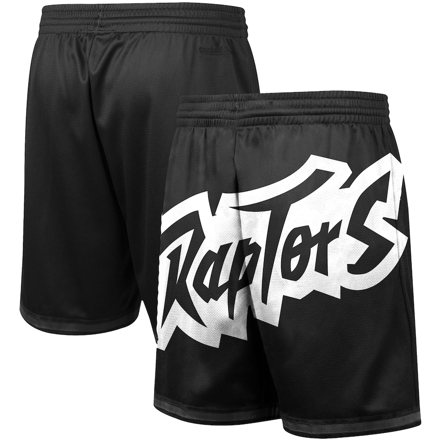 Men's Toronto Raptors Mitchell & Ness Black Big Face 3.0 Fashion Shorts