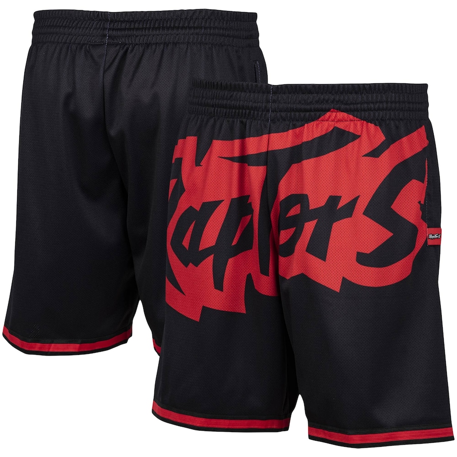 Men's Toronto Raptors Mitchell & Ness Black Hardwood Classics Big Face 2.0 Shorts Men's Toronto Raptors Mitchell & Ness Black Hardwood Classics Big Face 2.0 Shorts