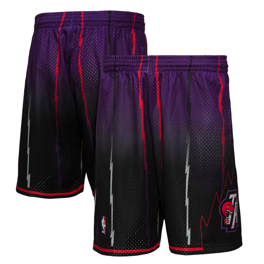 Men's Toronto Raptors Mitchell & Ness Purple/Black 1998/99 Hardwood Classics Fadeaway Reload 3.0 Swingman Shorts Men's Toronto Raptors Mitchell & Ness Purple/Black 1998/99 Hardwood Classics Fadeaway Reload 3.0 Swingman Shorts