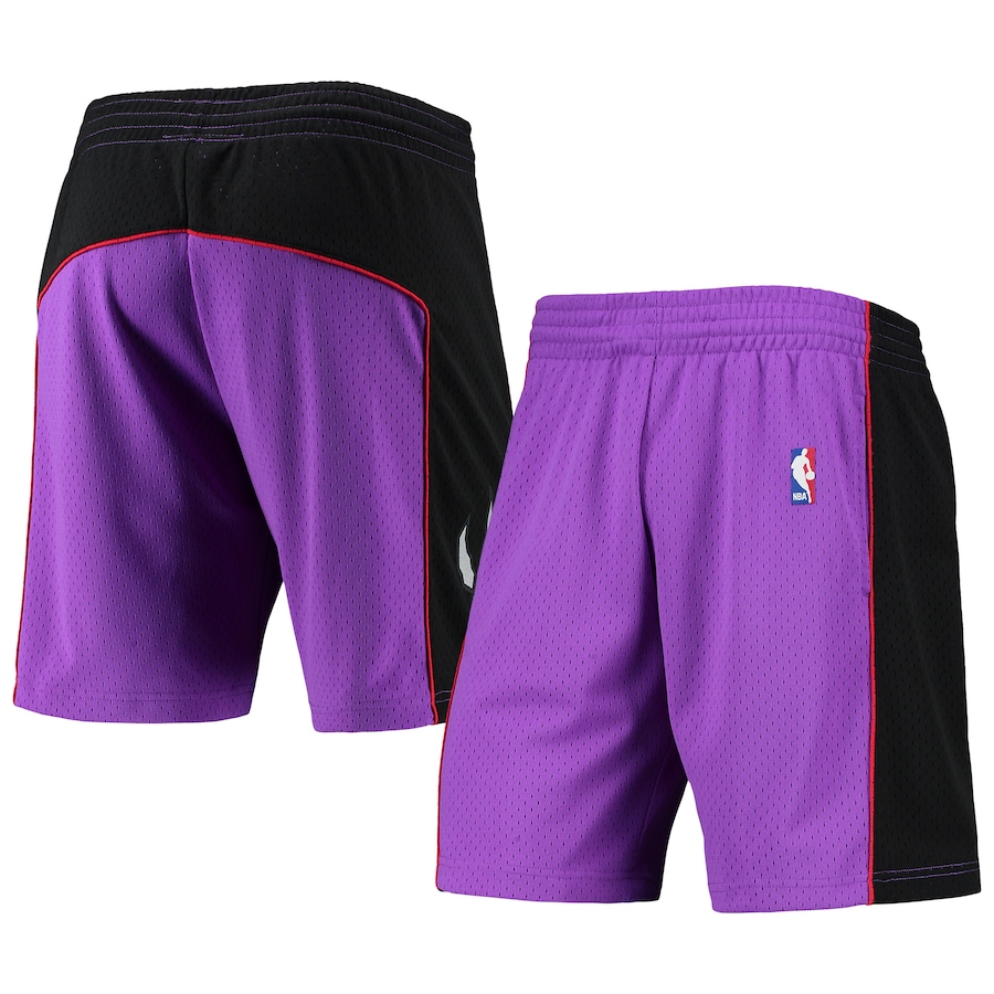 Men's Toronto Raptors Mitchell & Ness Purple Hardwood Classics Primary Logo Swingman Shorts Men's Toronto Raptors Mitchell & Ness Purple Hardwood Classics Primary Logo Swingman Shorts