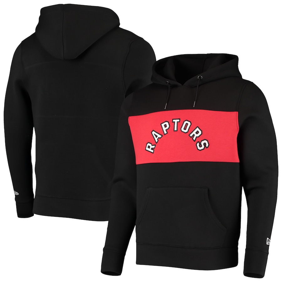 Men's Toronto Raptors New Era Black Neoprene Colorbock Tri-Blend Pullover Hoodie