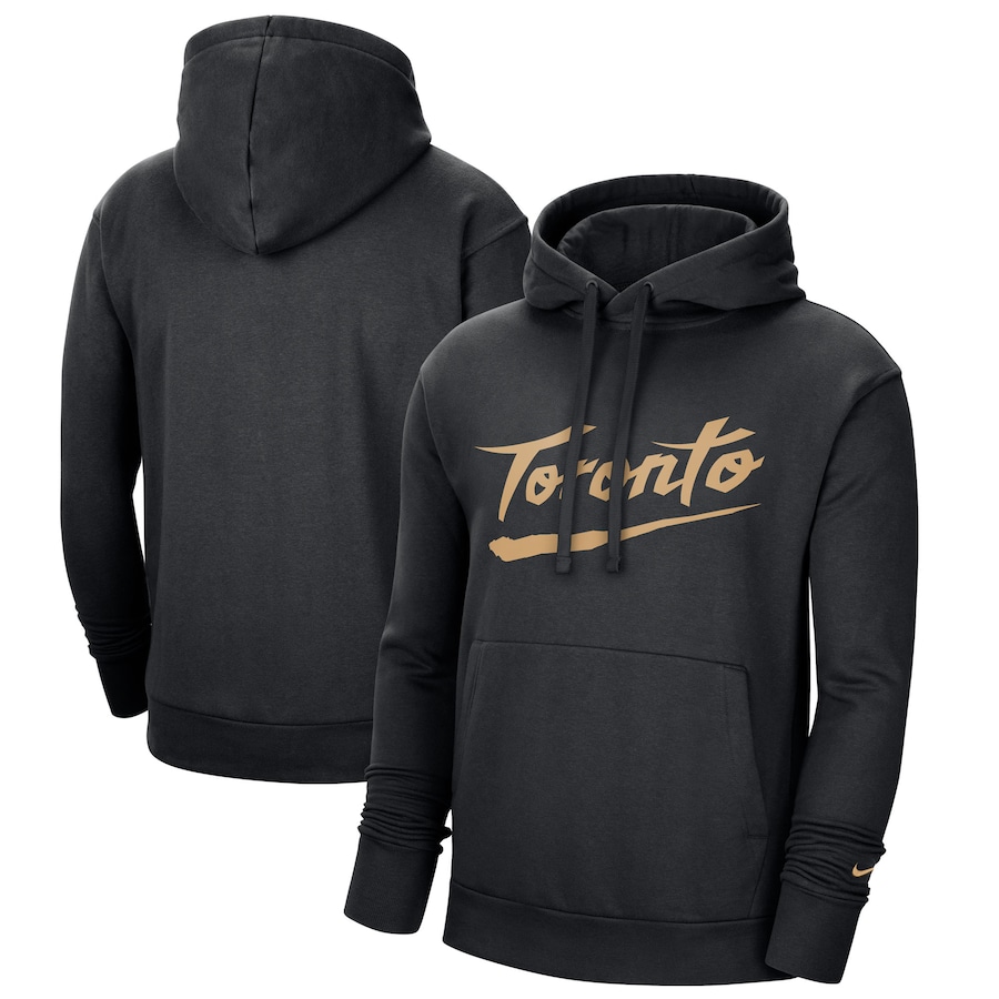 Men's Toronto Raptors NBA Black 2020/21 City Edition Essential Logo Fleece Pullover Hoodie