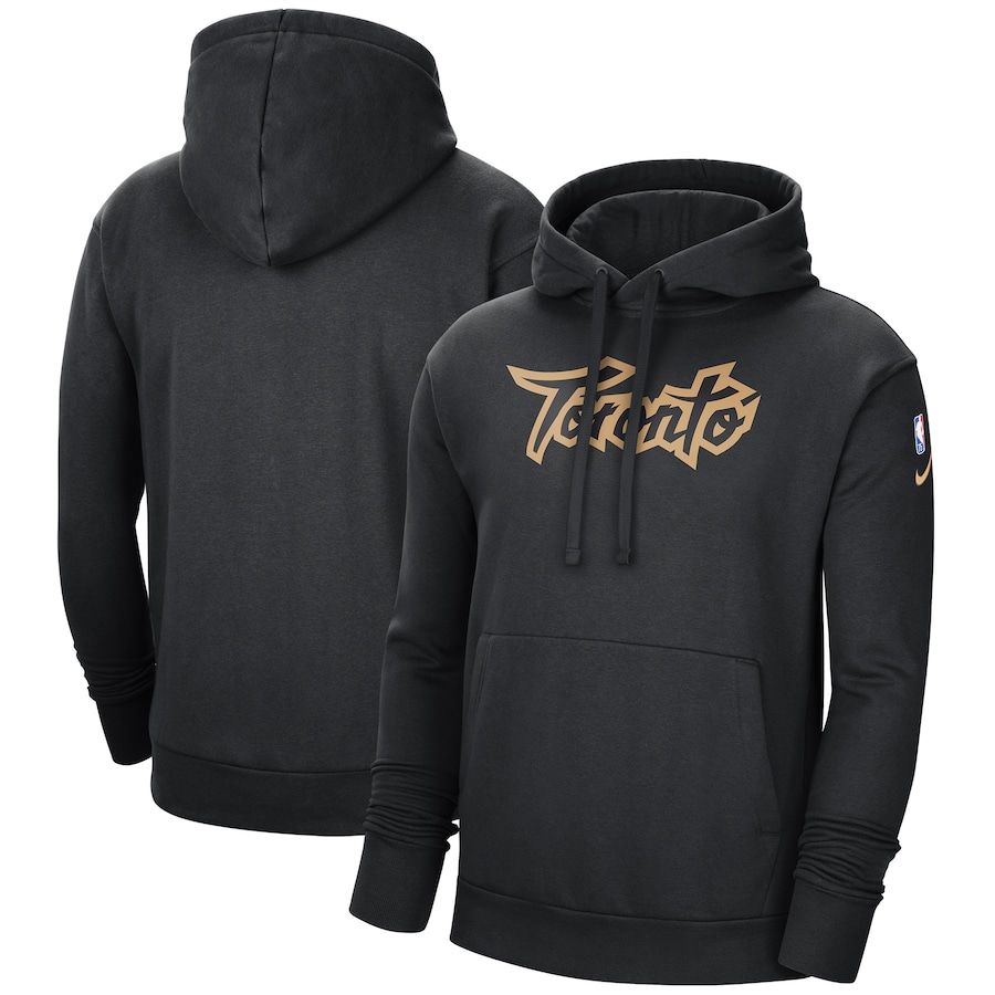 Men's Toronto Raptors NBA Black 2021/22 City Edition Essential Logo Pullover Hoodie
