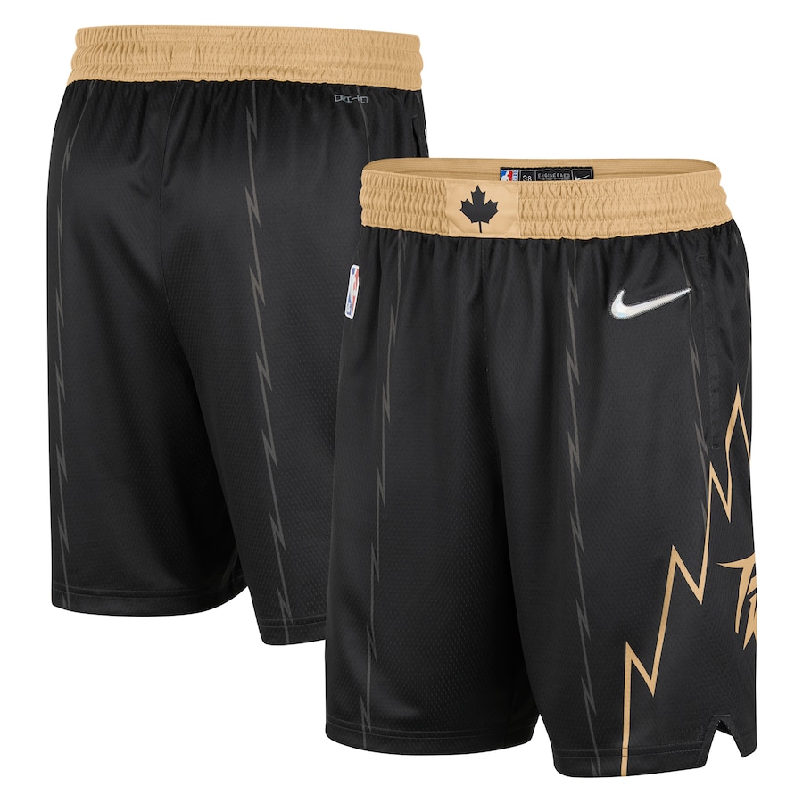 Men's Toronto Raptors NBA Black/Gold 2021/22 City Edition Swingman Shorts Men's Toronto Raptors NBA Black/Gold 2021/22 City Edition Swingman Shorts