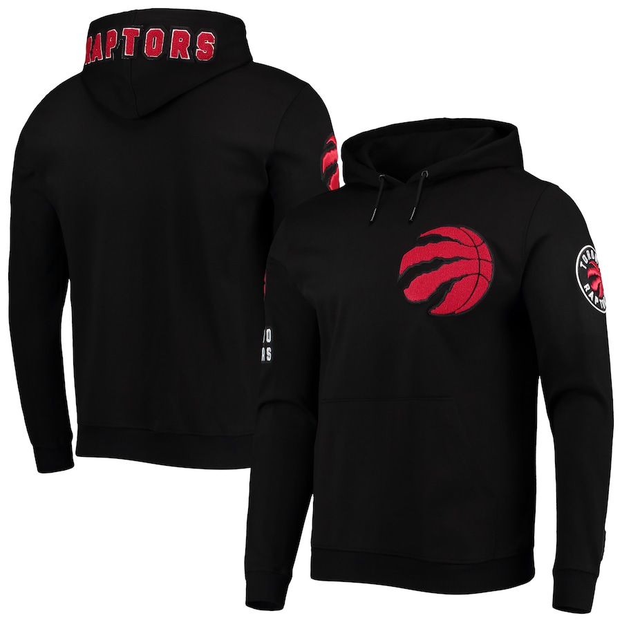 Men's Toronto Raptors Pro Standard Black Chenille Team Pullover Hoodie Men's Toronto Raptors Pro Standard Black Chenille Team Pullover Hoodie