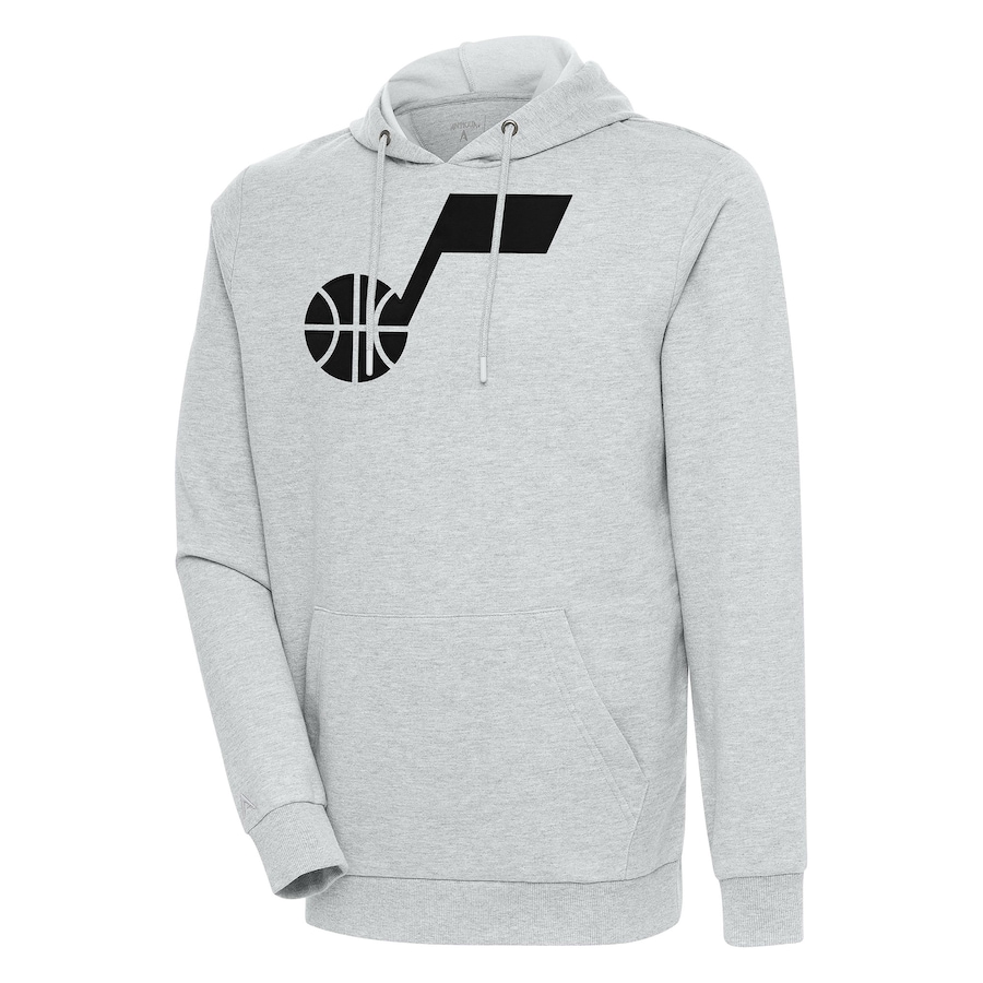 Men's Utah Jazz Antigua Heather Gray Action Pullover Hoodie