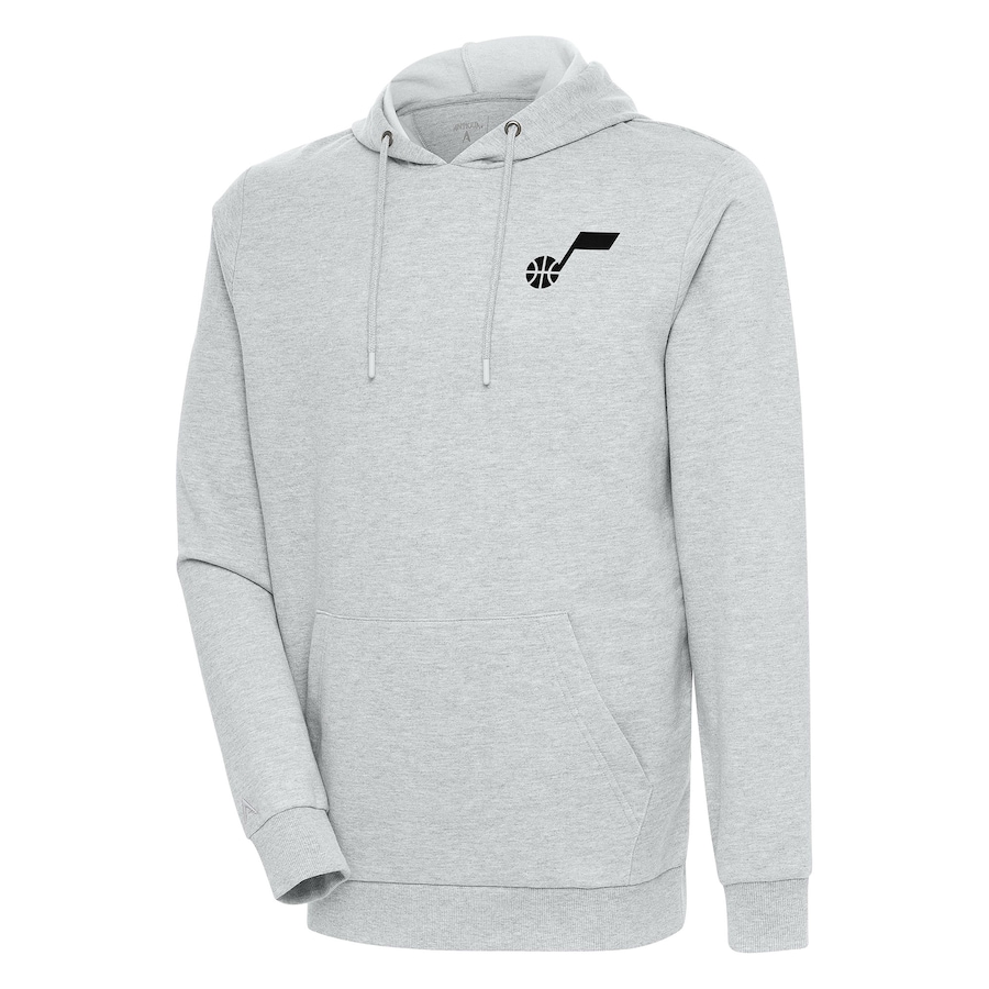 Men's Utah Jazz Antigua Heather Gray Action Pullover Hoodie Men's Utah Jazz Antigua Heather Gray Action Pullover Hoodie