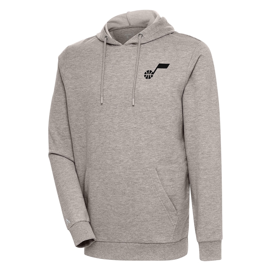Men's Utah Jazz Antigua Oatmeal Action Pullover Hoodie
