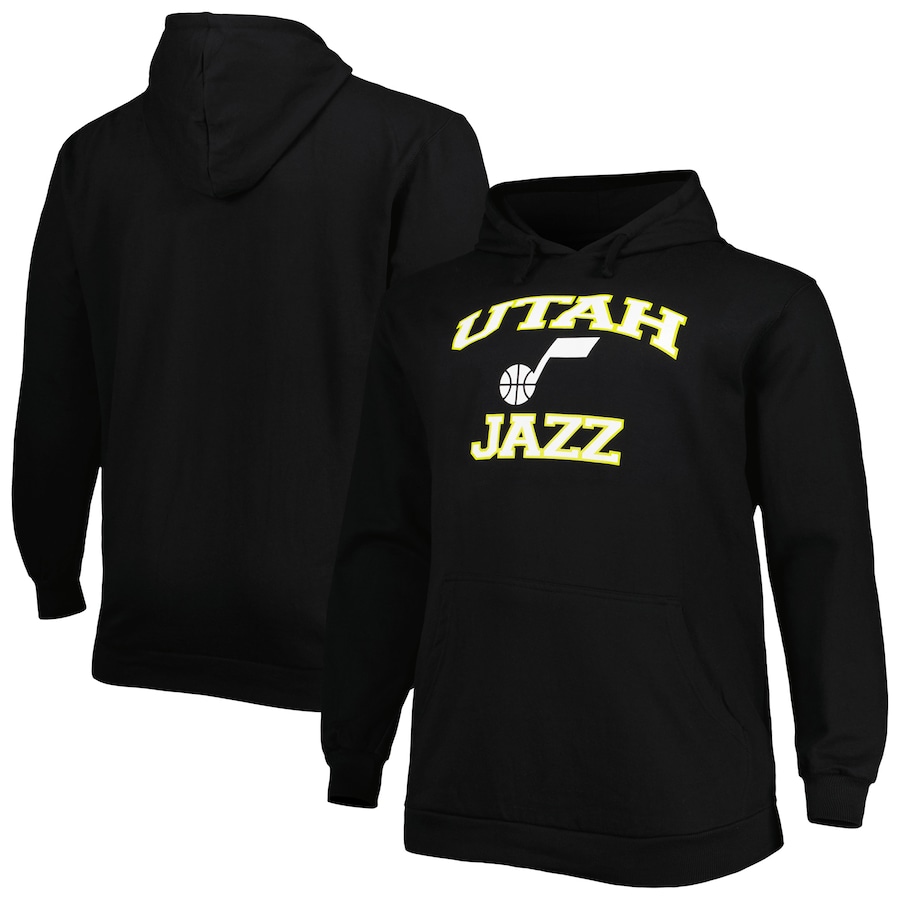 Men's Utah Jazz Black Big & Tall Heart & Soul Pullover Hoodie Men's Utah Jazz Black Big & Tall Heart & Soul Pullover Hoodie