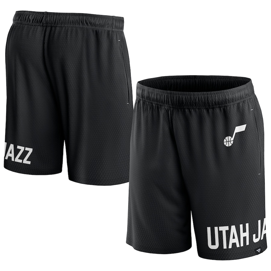 Men's Utah Jazz Black Free Throw Mesh Shorts Men's Utah Jazz Black Free Throw Mesh Shorts