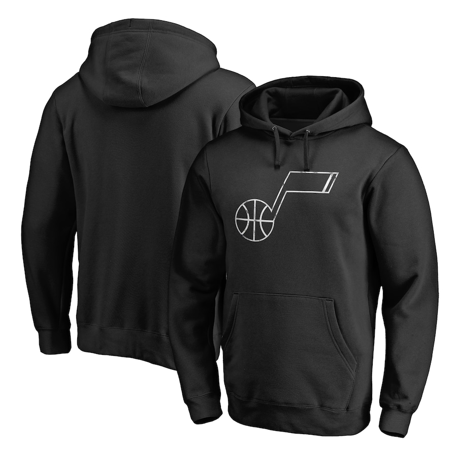 Men's Utah Jazz Black Marble Logo Pullover Hoodie