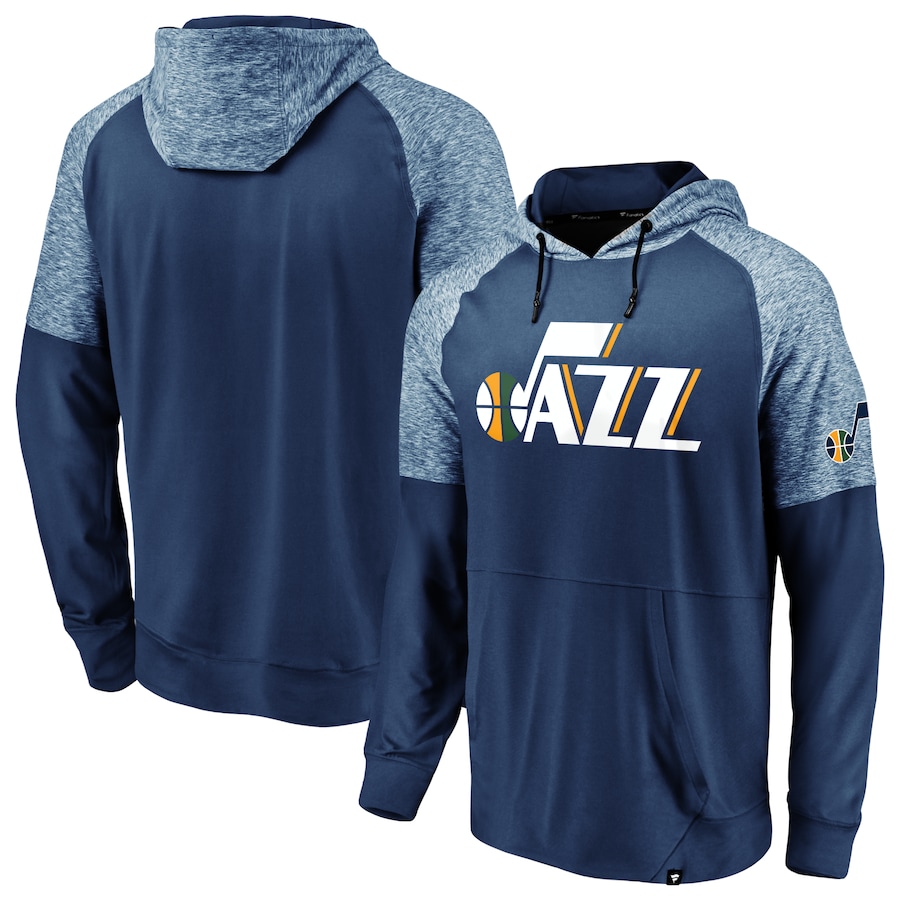 Men's Utah Jazz Navy Made To Move Space Dye Raglan Pullover Hoodie Men's Utah Jazz Navy Made To Move Space Dye Raglan Pullover Hoodie