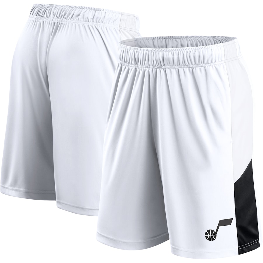 Men's Utah Jazz White Champion Rush Colorblock Performance Shorts