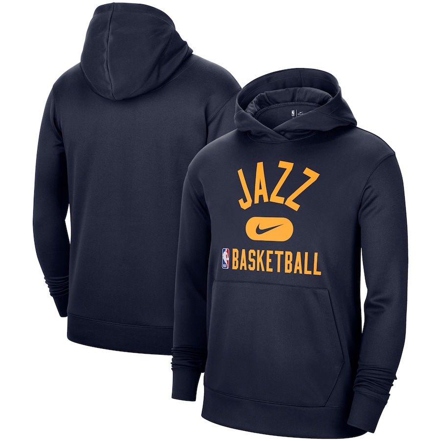 Men's Utah Jazz NBA Navy 2021-2022 Spotlight On Court Performance Practice Pullover Hoodie