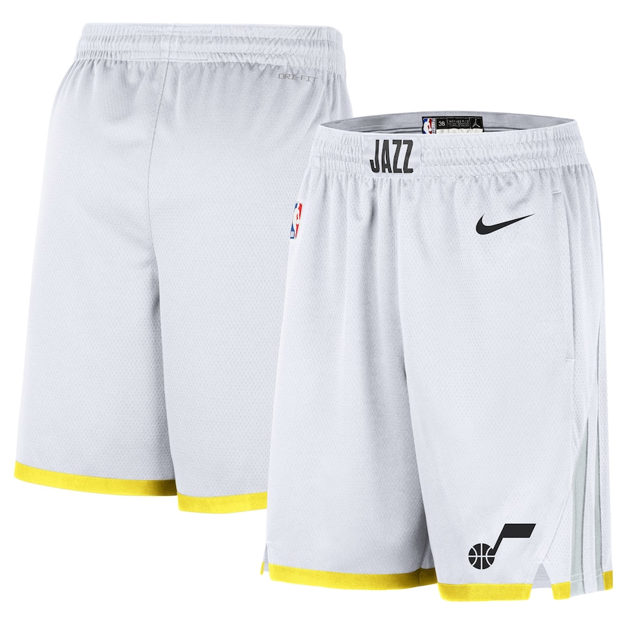Men's Utah Jazz NBA White 2022/23 Swingman Performance Shorts - Association Edition