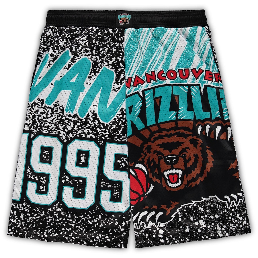 Men's Vancouver Grizzlies Mitchell & Ness Black Big & Tall Hardwood Classics Jumbotron Shorts