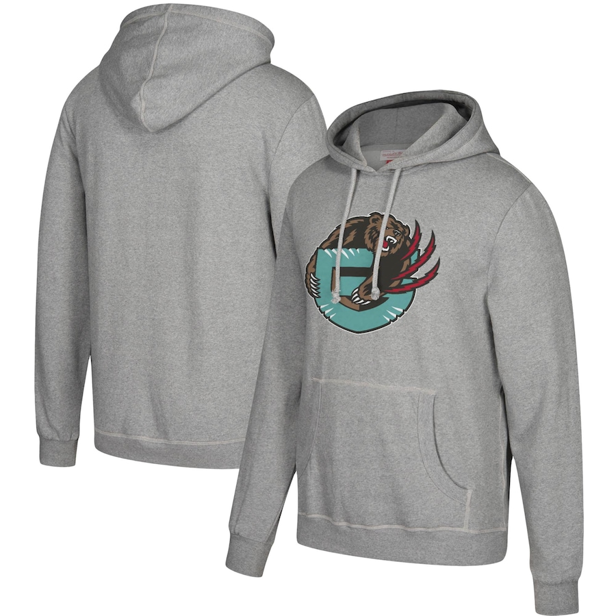 Men's Vancouver Grizzlies Mitchell & Ness Gray Hardwood Classics Throwback Logo Pullover Hoodie