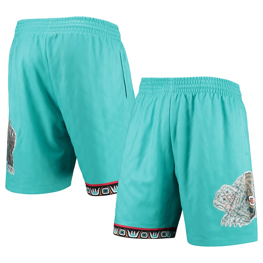 Men's Vancouver Grizzlies Mitchell & Ness Turquoise 1996 Hardwood Classics 75th Anniversary Swingman Shorts