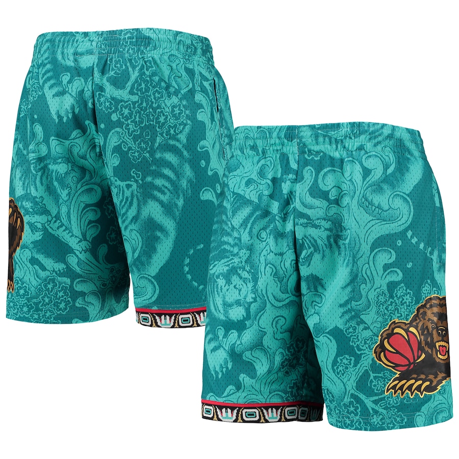 Men's Vancouver Grizzlies Mitchell & Ness Turquoise Hardwood Classics Lunar New Year Swingman Shorts