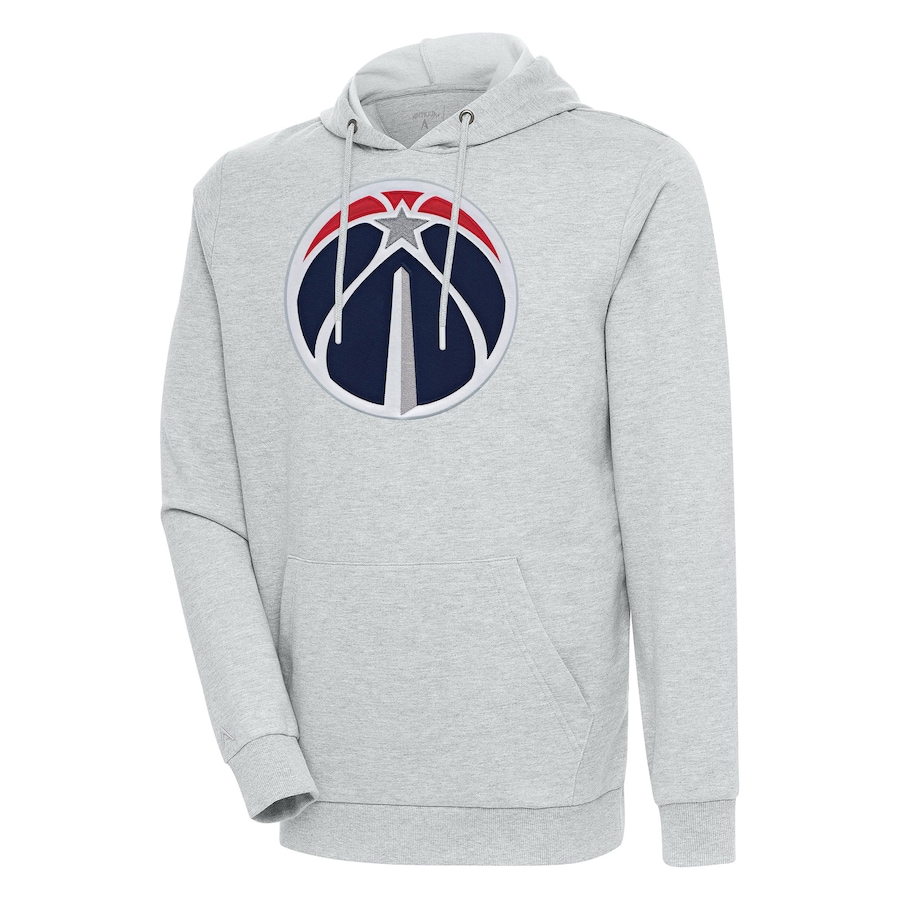 Men's Washington Wizards Antigua Heather Gray Action Pullover Hoodie Men's Washington Wizards Antigua Heather Gray Action Pullover Hoodie